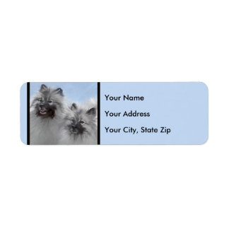 Keeshond Pair of Kees Painting Original Animal Art Label