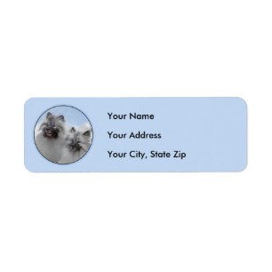 Keeshond Pair of Kees Painting Original Animal Art Label