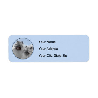 Keeshond Pair of Kees Painting Original Animal Art Label