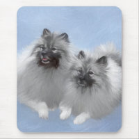 Keeshond Pair of Kees Painting Original Animal Art