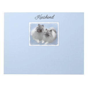 Keeshond Pair of Kees Painting Original Animal Art Notepad