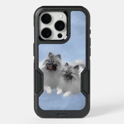 Keeshond Pair of Kees Painting Original Animal Art iPhone 15 Pro Case