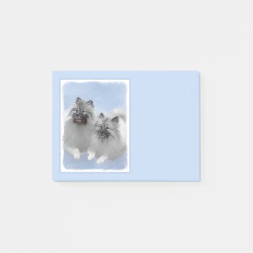 Keeshond Pair of Kees Painting Original Animal Art Post_it Notes