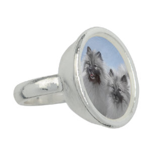 Keeshond Pair of Kees Painting Original Animal Art Ring
