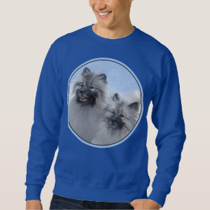 Keeshond Pair of Kees Painting Original Animal Art Sweatshirt