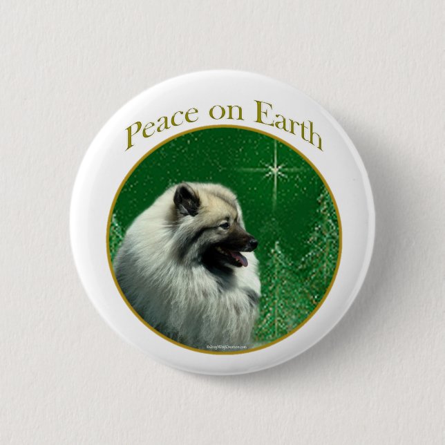 Keeshond Peace Button (Front)