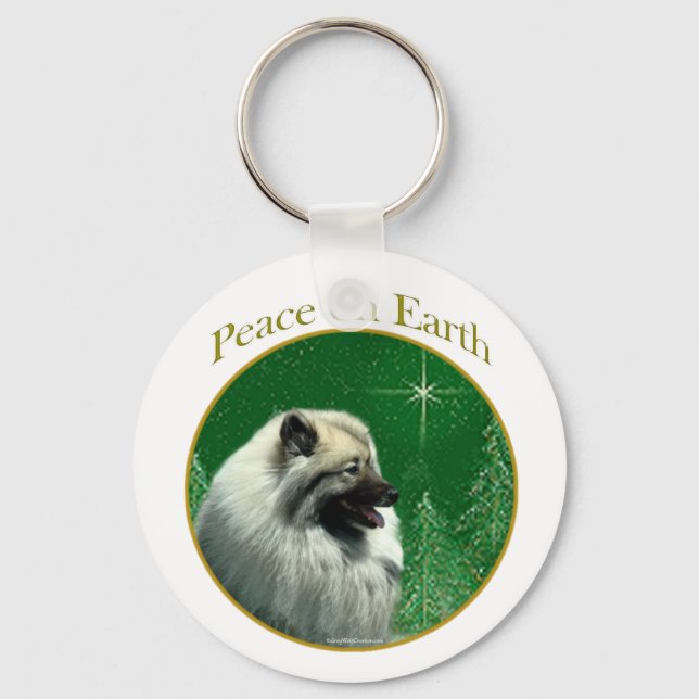 Keeshond Peace Keychain (Front)