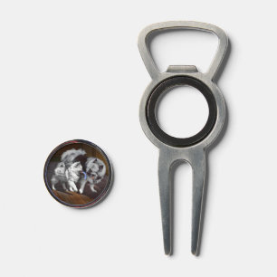 Keeshond Playtime Painting - Cute Original Dog Art Divot Tool