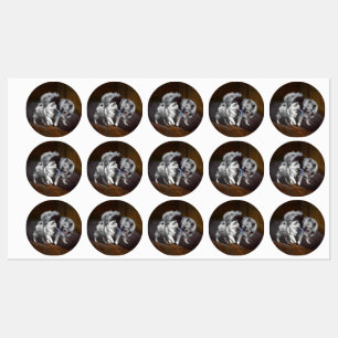 Keeshond Playtime Painting - Cute Original Dog Art Labels