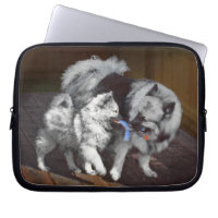 Keeshond Playtime Painting - Cute Original Dog Art