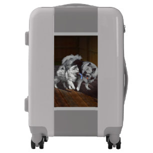 Keeshond Playtime Painting - Cute Original Dog Art Luggage