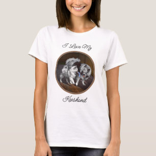 Keeshond Playtime Painting - Cute Original Dog Art T-Shirt