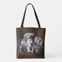 Keeshond Playtime Painting - Cute Original Dog Art