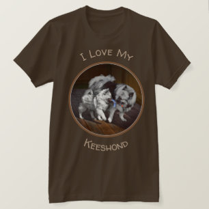 Keeshond Playtime Painting - Original Dog Art Cute T-Shirt