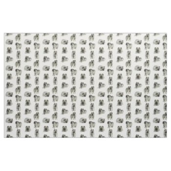 Keeshond Puppies Fabric by ForLoveofDogs at Zazzle