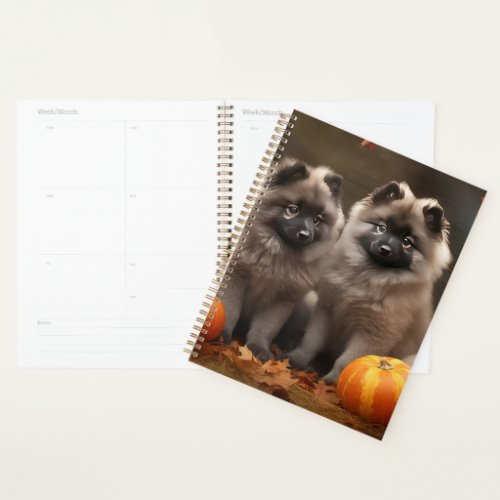 Keeshond Puppy Autumn Delight Pumpkin Planner