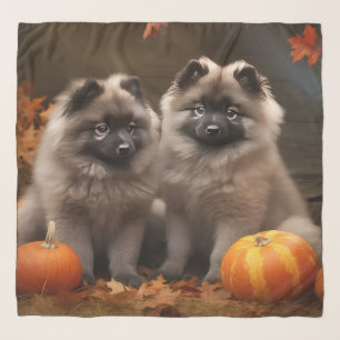 Keeshond Puppy Autumn Delight Pumpkin Scarf