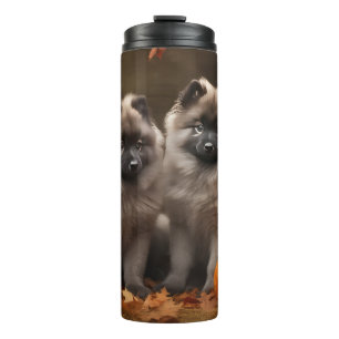Keeshond Puppy Autumn Delight Pumpkin Thermal Tumbler