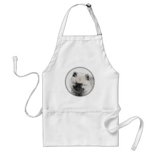 Keeshond Puppy Drawing - Cute Original Dog Art Adult Apron