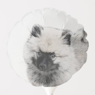 Keeshond Puppy Drawing - Cute Original Dog Art Balloon