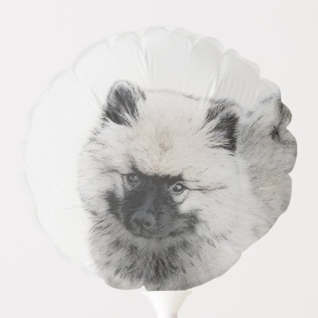 Keeshond Puppy Drawing - Cute Original Dog Art Balloon (Front)