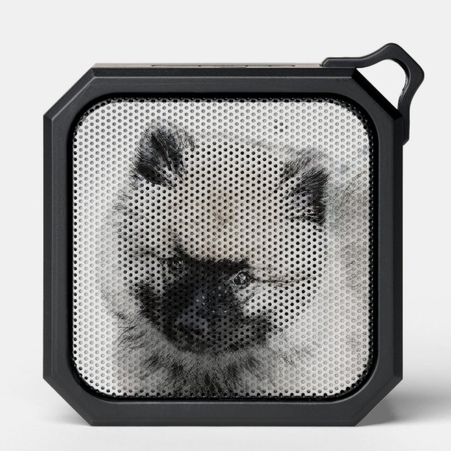 Keeshond Puppy Drawing - Cute Original Dog Art Bluetooth Speaker (Front)