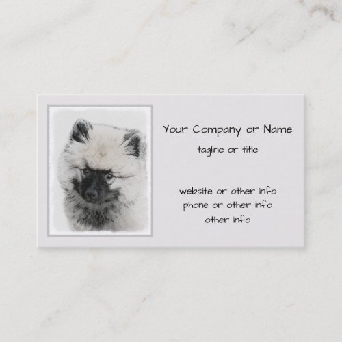 Keeshond Puppy Drawing _ Cute Original Dog Art Business Card