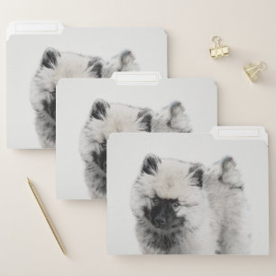 Keeshond Puppy Drawing - Cute Original Dog Art File Folder