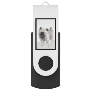 Keeshond Puppy Drawing - Cute Original Dog Art Flash Drive