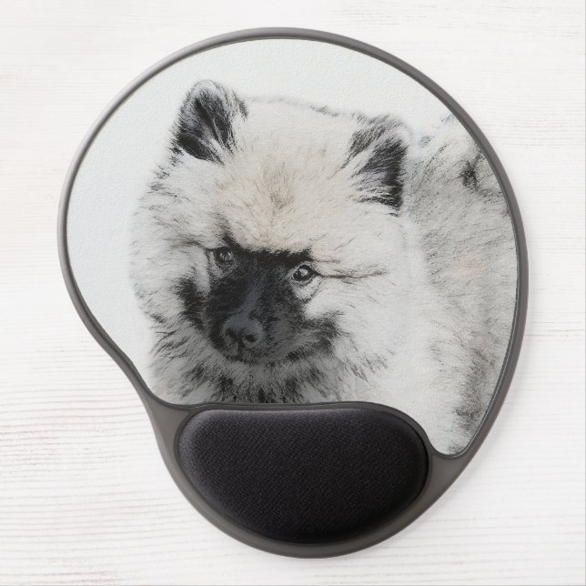 Keeshond Puppy Drawing - Cute Original Dog Art Gel Mouse Pad (Front)