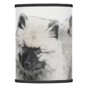 Keeshond Puppy Drawing - Cute Original Dog Art Lamp Shade