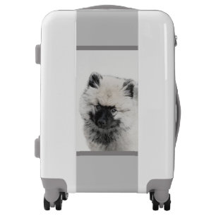 Keeshond Puppy Drawing - Cute Original Dog Art Luggage