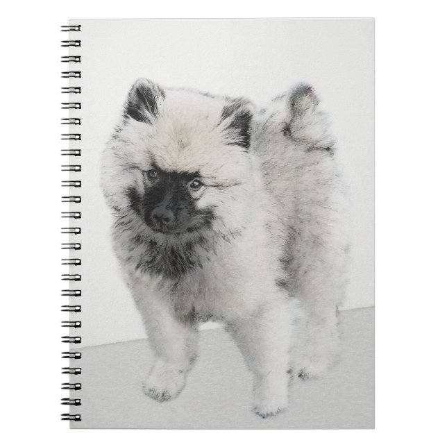 Keeshond Puppy Drawing - Cute Original Dog Art Notebook (Front)