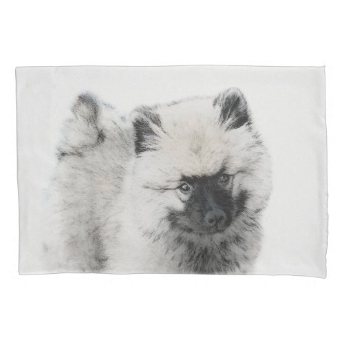 Keeshond Puppy Drawing _ Cute Original Dog Art Pillow Case