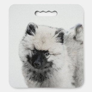 Keeshond Puppy Drawing - Cute Original Dog Art Seat Cushion