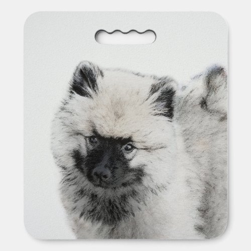 Keeshond Puppy Drawing _ Cute Original Dog Art Seat Cushion