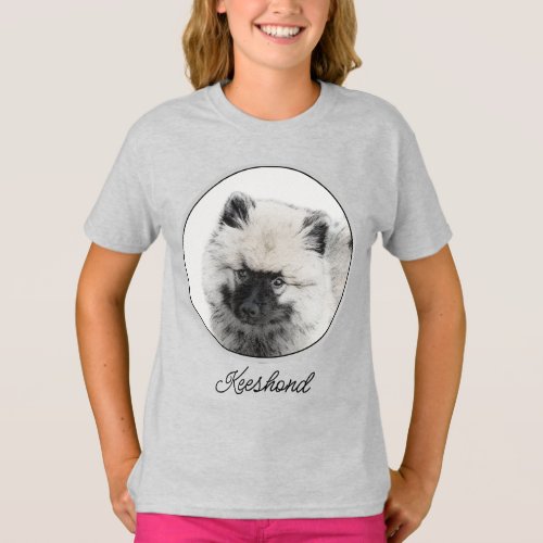 Keeshond Puppy Drawing _ Cute Original Dog Art T_Shirt