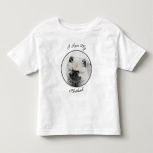 Keeshond Puppy Drawing - Cute Original Dog Art Toddler T-shirt