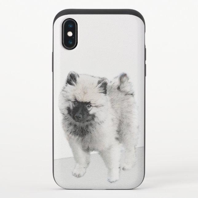 Keeshond Puppy Drawing - Cute Original Dog Art Uncommon iPhone Case (Back)