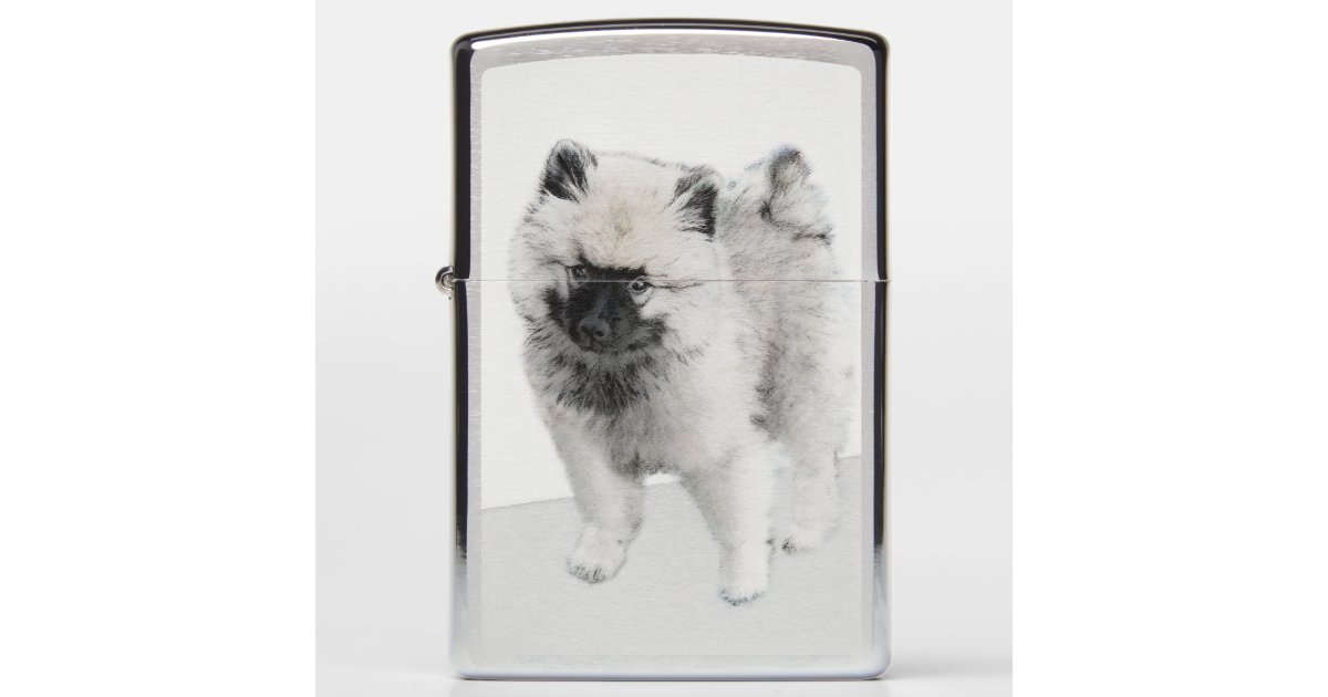 Keeshond Puppy Drawing Cute Original Dog Art Zippo Lighter Zazzle Com