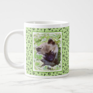 Keeshond Puppy in the Garden Painting Original Art Giant Coffee Mug