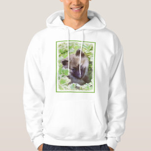 Keeshond Puppy in the Garden Painting Original Art Hoodie