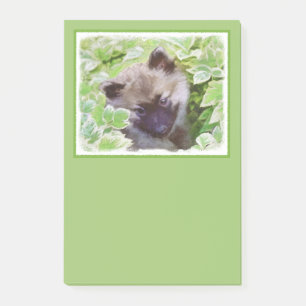 Keeshond Puppy in the Garden Painting Original Art Post-it Notes
