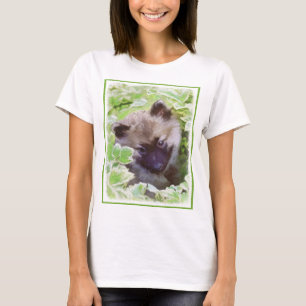 Keeshond Puppy in the Garden Painting Original Art T-Shirt
