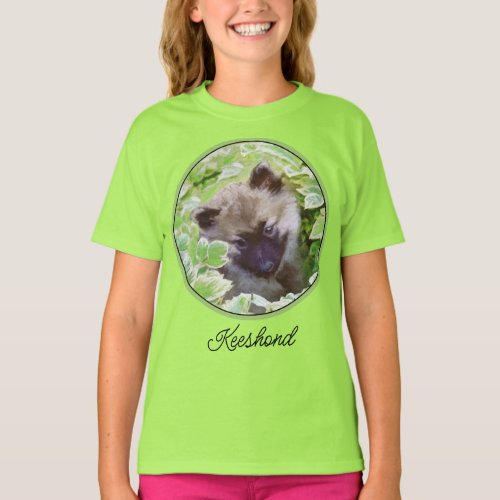Keeshond Puppy in the Garden Painting Original Art T_Shirt