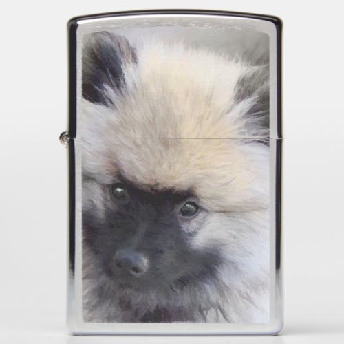 Keeshond Puppy Painting _ Cute Original Dog Art Zippo Lighter