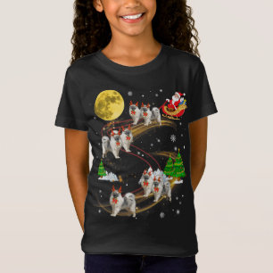 Keeshond Reindeer Christmas Dog Riding Santa Xmas T-Shirt