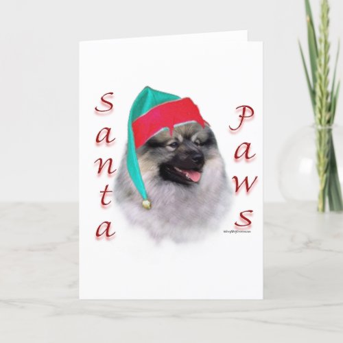 Keeshond Santa Paws Holiday Card