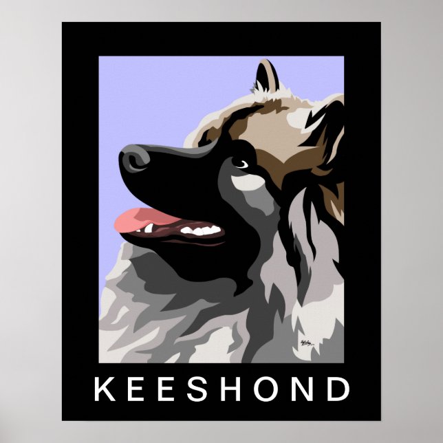 Keeshond Side Portrait Poster (Front)