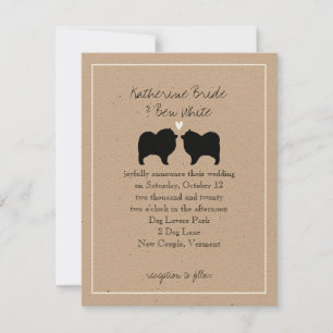 Keeshond Silhouettes Wedding Invitation
